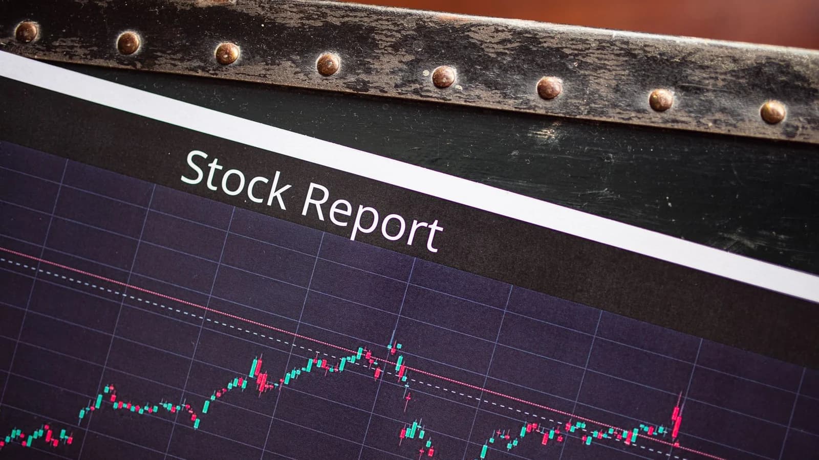 Detailed view of a stock report displaying a market performance graph with data trends.