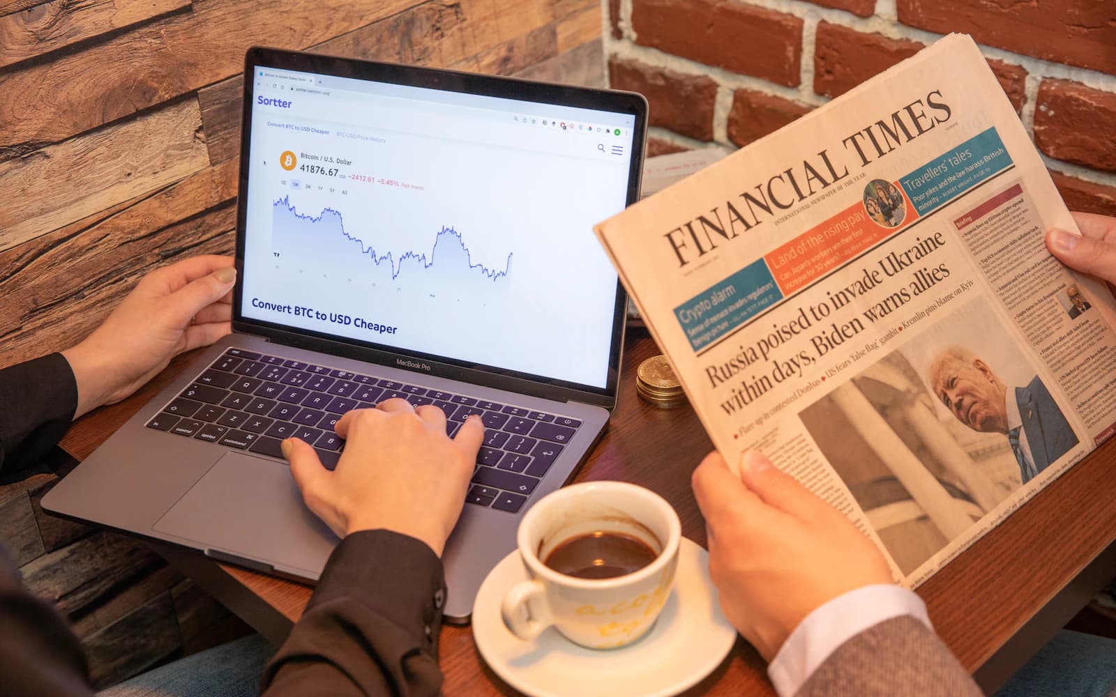 Laptop displaying a cryptocurrency interface in a professional workspace. Photo: Sortter/Unsplash.